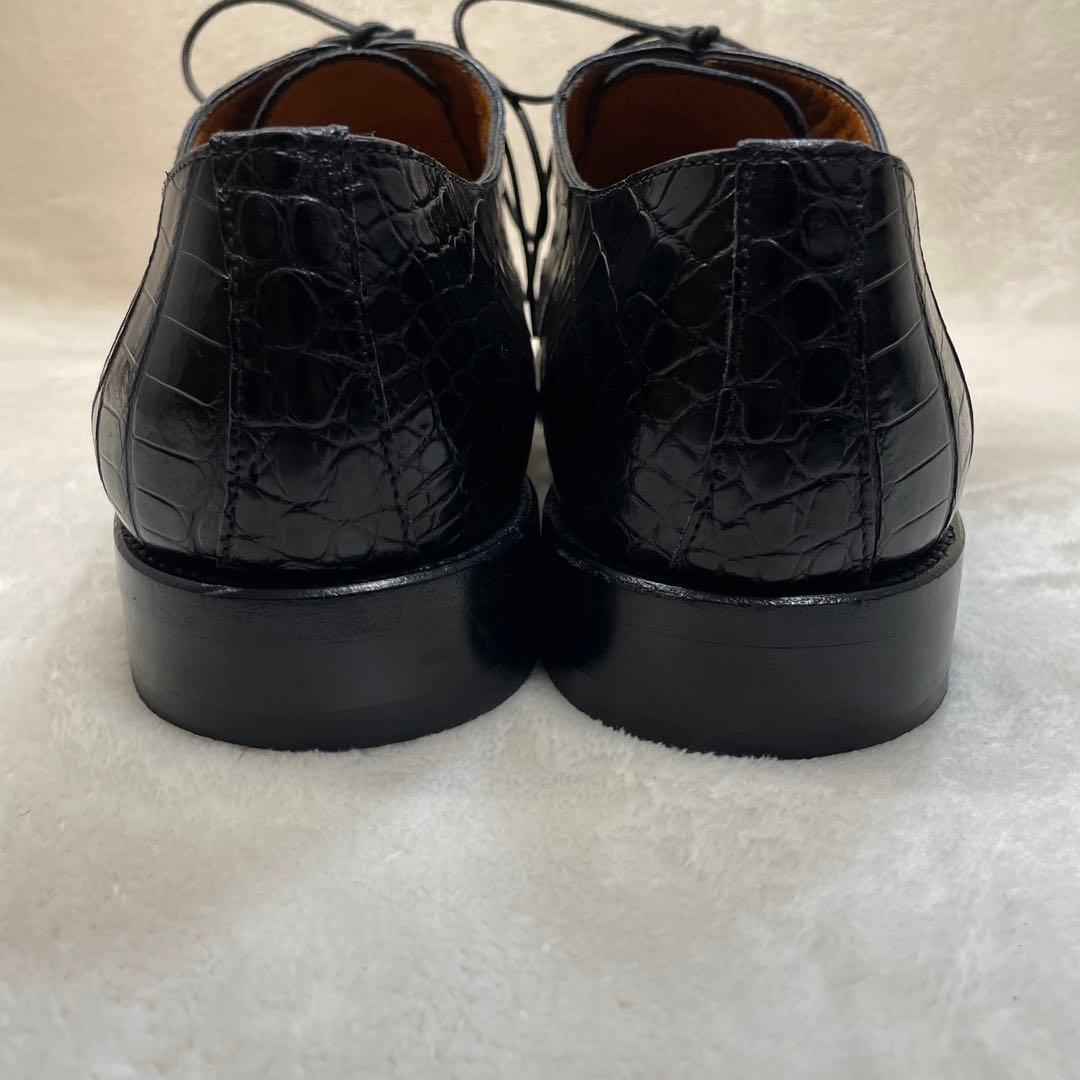 【美品】stemar クロコダイルシューズ サイズ8 1/2 ブラック