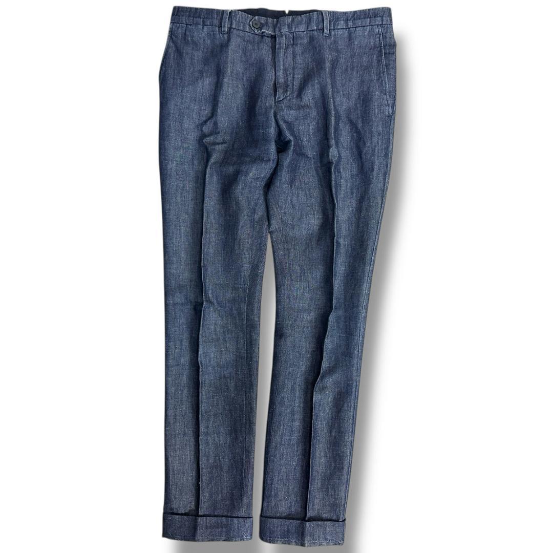 J7232 良品 ラルディーニ コットンリネンデニムセットアップ インディゴ50