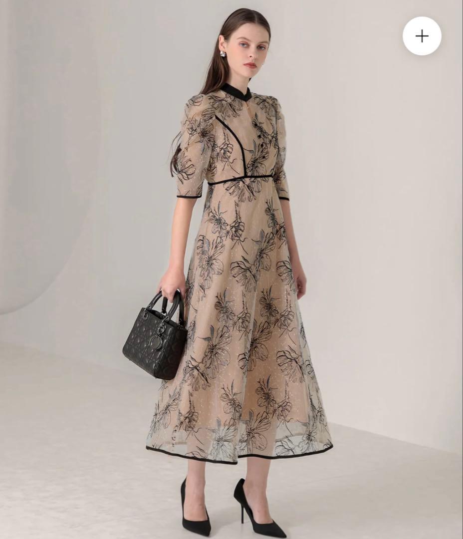 フラワープリント マキシドレス