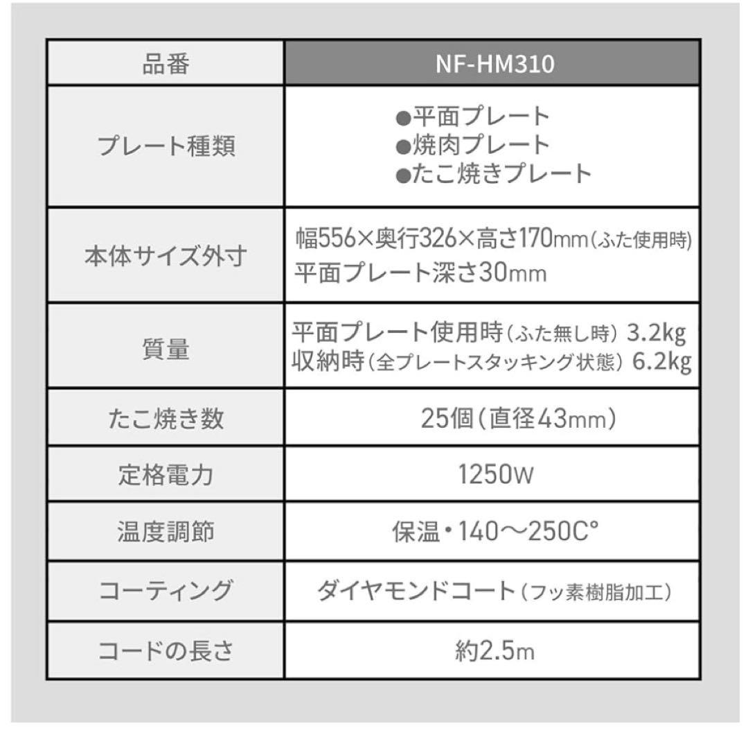 ☆新品未使用品☆パナソニック ホットプレート NF-HM310-K