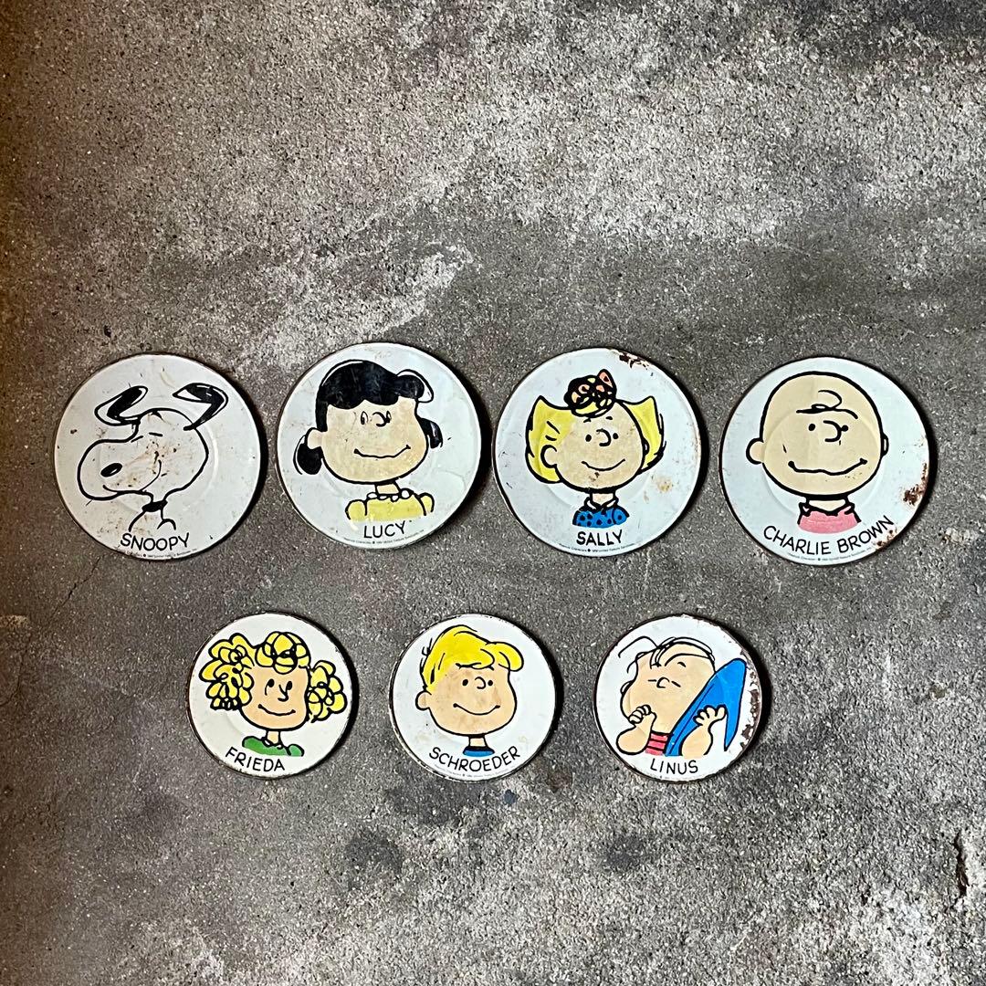 ヴィンテージ 7枚セットpeanutsスヌーピーブリキトレイ50's60's