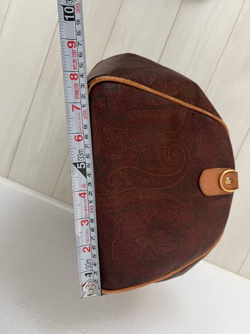 ETRO ブラウンレザーダッフルバッグ鍵付き