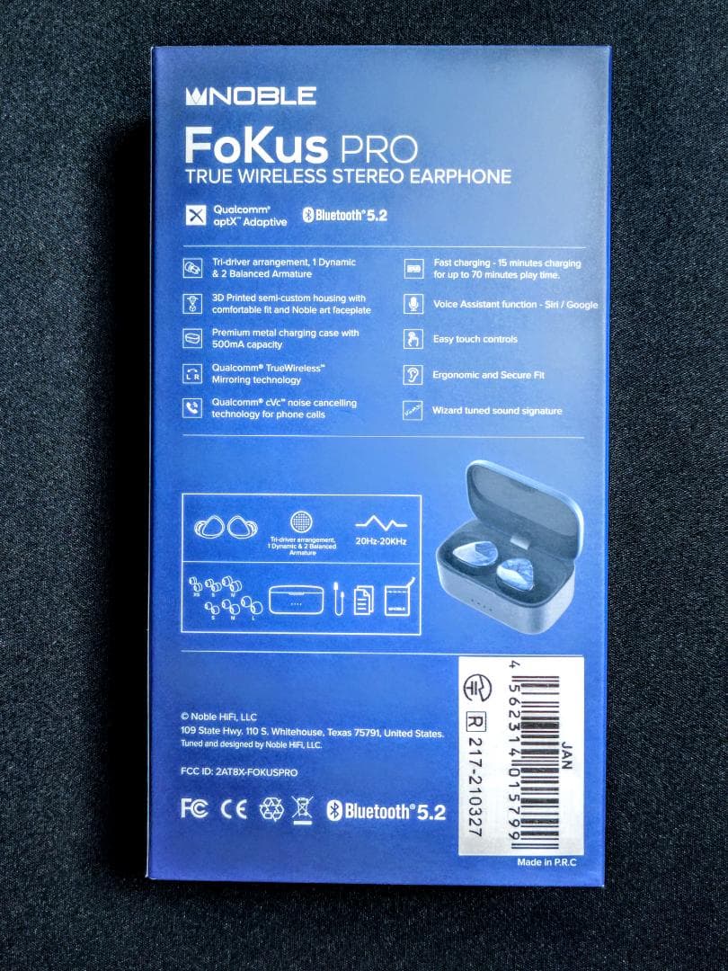 Noble FoKus PRO ワイヤレスイヤフォン