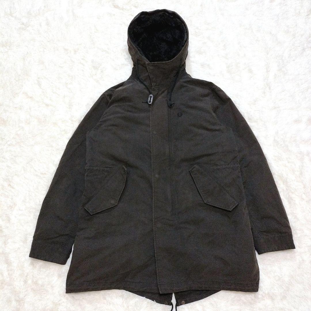 フレッドペリー ユニオンジャック ボアライナー 刺繍ロゴ モッズコート XL