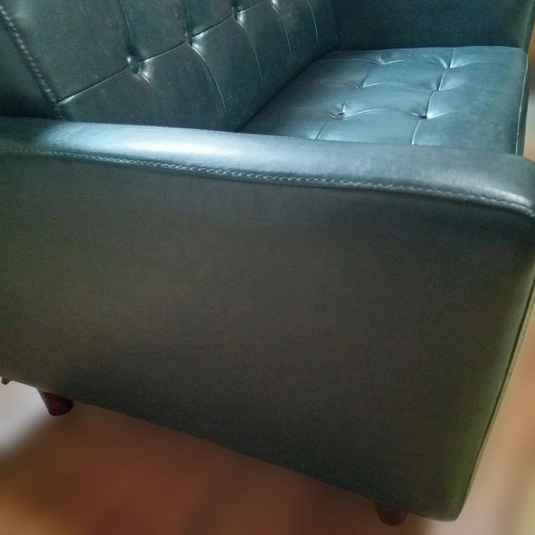 モダン ブラック ソファ 2人掛け 送料無料　匿名発送