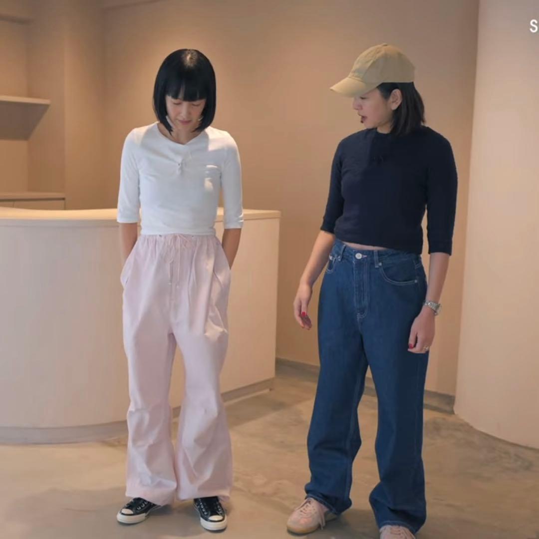 【新品未使用】SHISHIKUI パラシュートパンツ　ピンク　バッグ付き