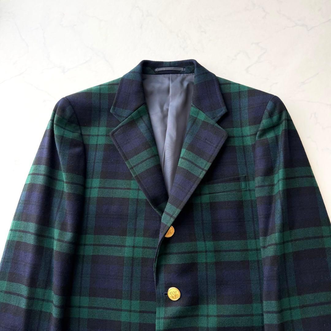 美品【ジェイプレス】 紺×緑 ブラックウォッチ 金ボタン M相当