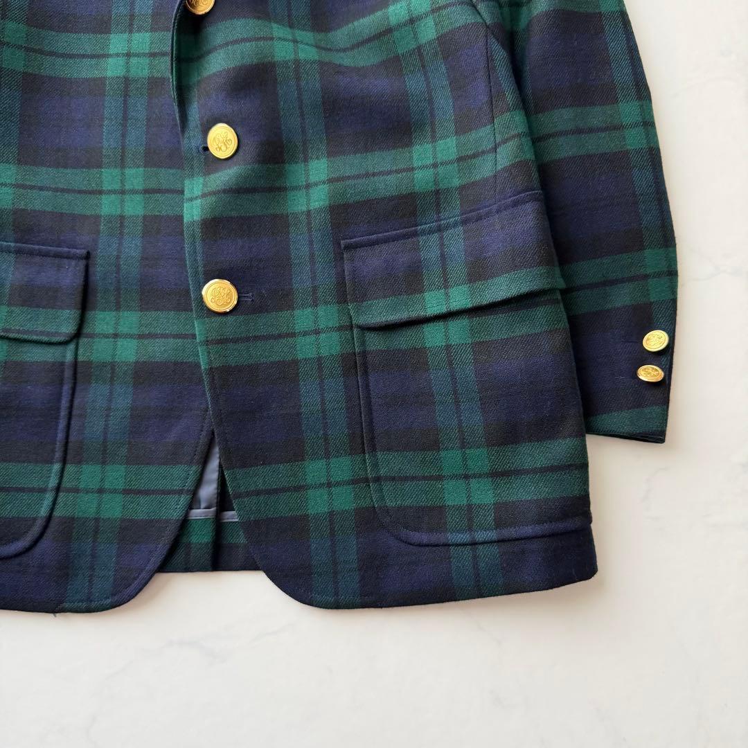 美品【ジェイプレス】 紺×緑 ブラックウォッチ 金ボタン M相当