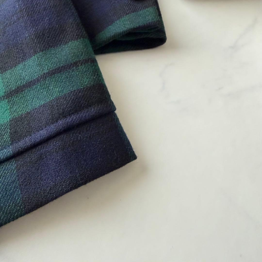 美品【ジェイプレス】 紺×緑 ブラックウォッチ 金ボタン M相当