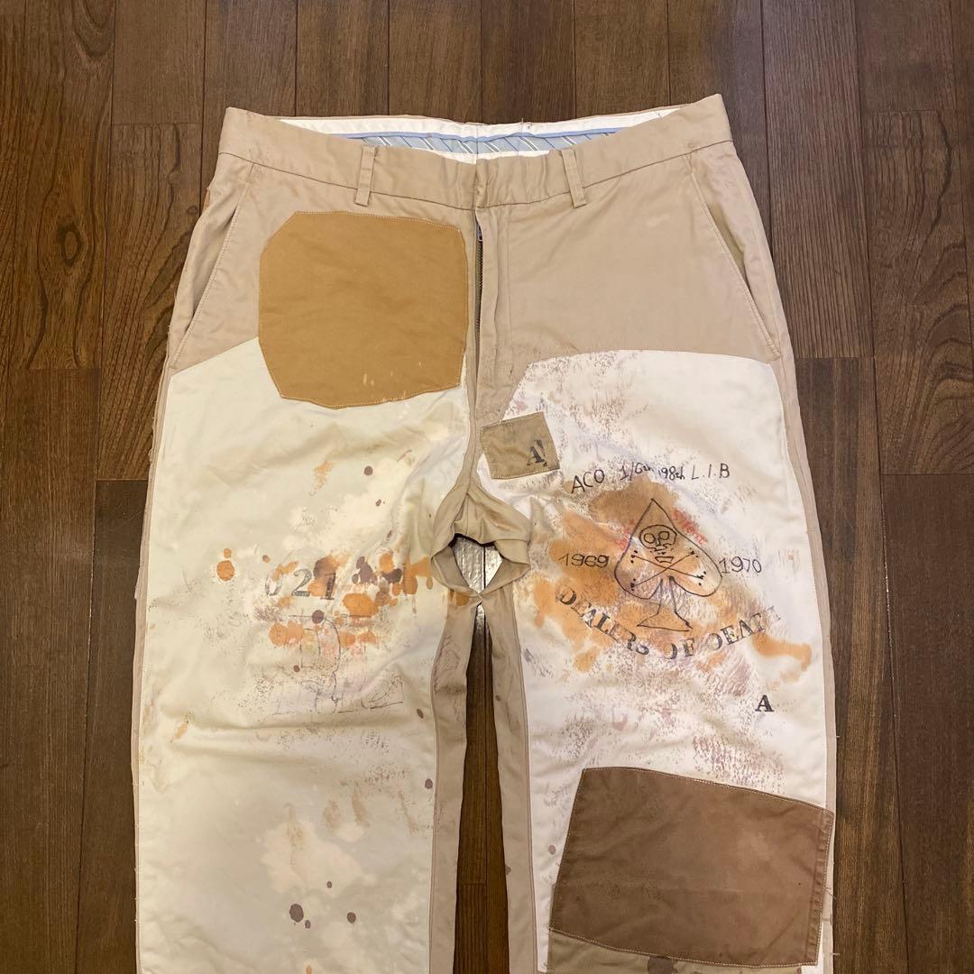 Polo by Ralph Lauren ダブルニー チノパン 刺繍ロゴ 襤褸