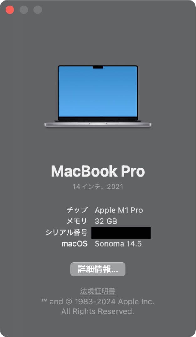 MacBook本体 MacBookPro 14-inch M1Pro 32GB