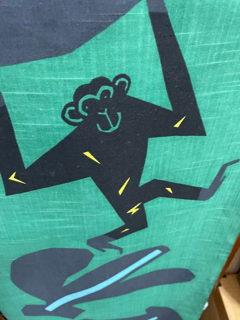 浴衣反物　バナナと猿の面白い柄