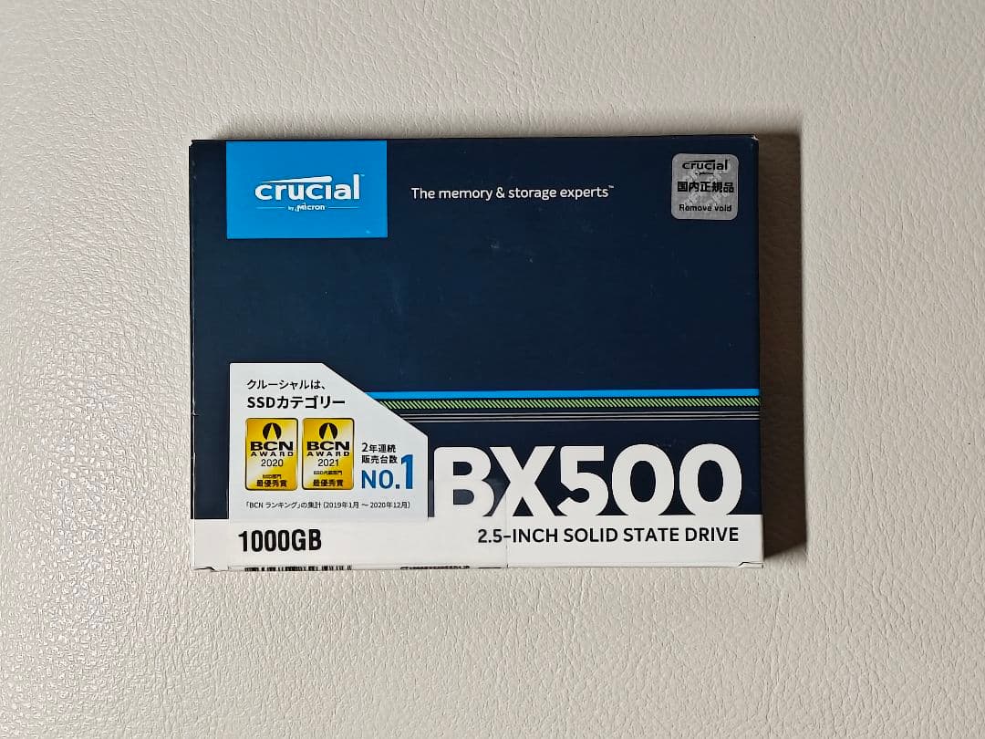 Crucial BX500 1000GB 2.5インチSSD
