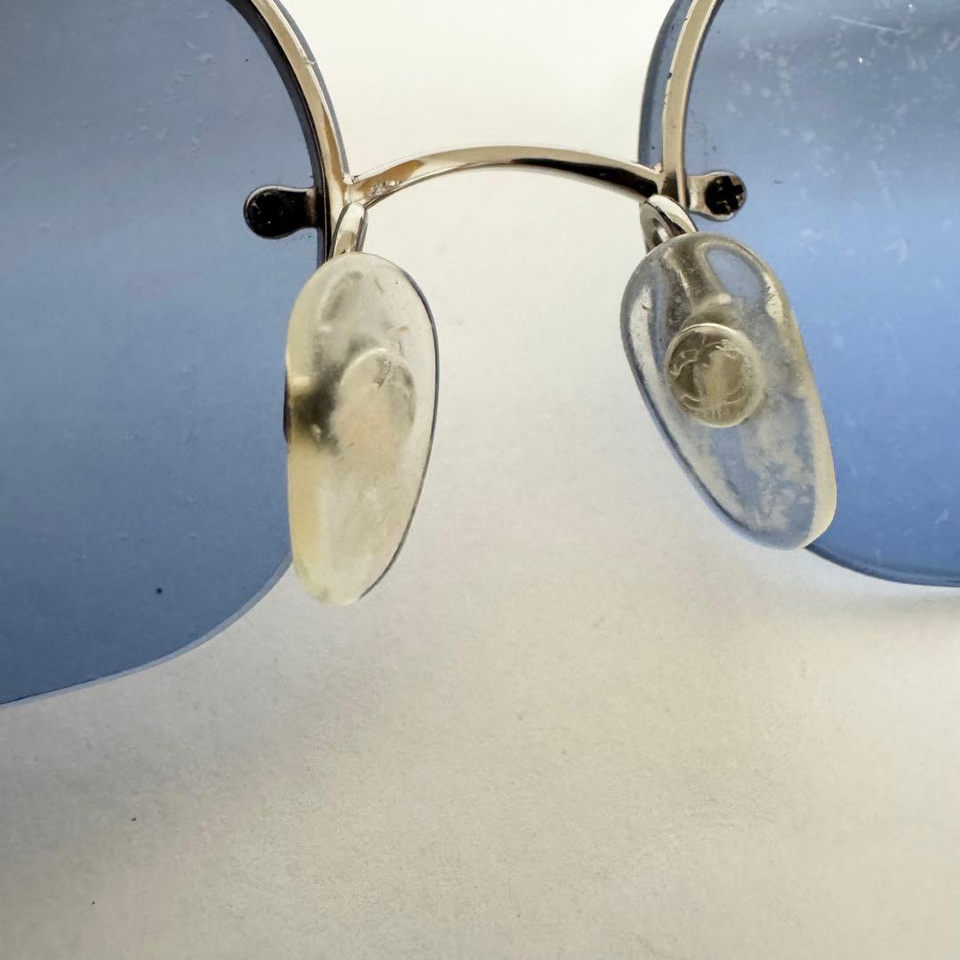 シャネル サングラス リムレス ラインストーン ココマーク シルバー ブルー