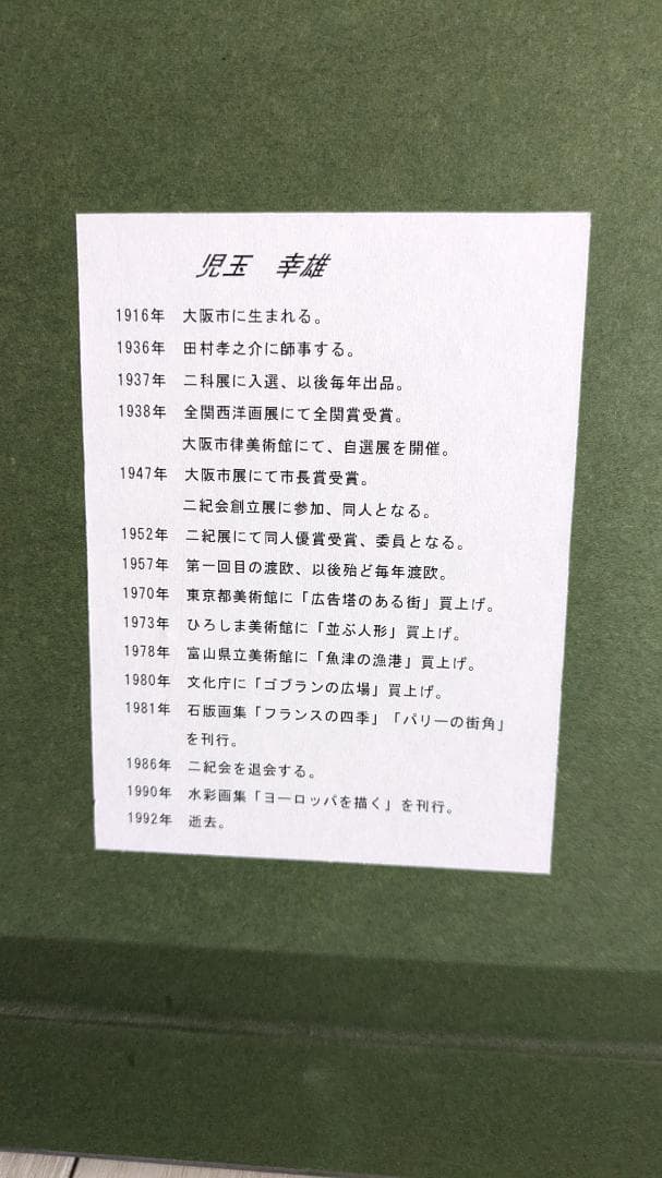 児玉幸雄　パリーの朝市　リトグラフ　石版画　絵画　風景画　洋画