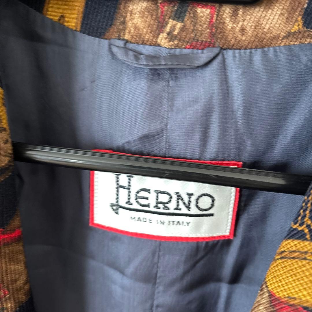 HERNO ヘルノ　ネイビー　馬　ホース　ジャケット　42