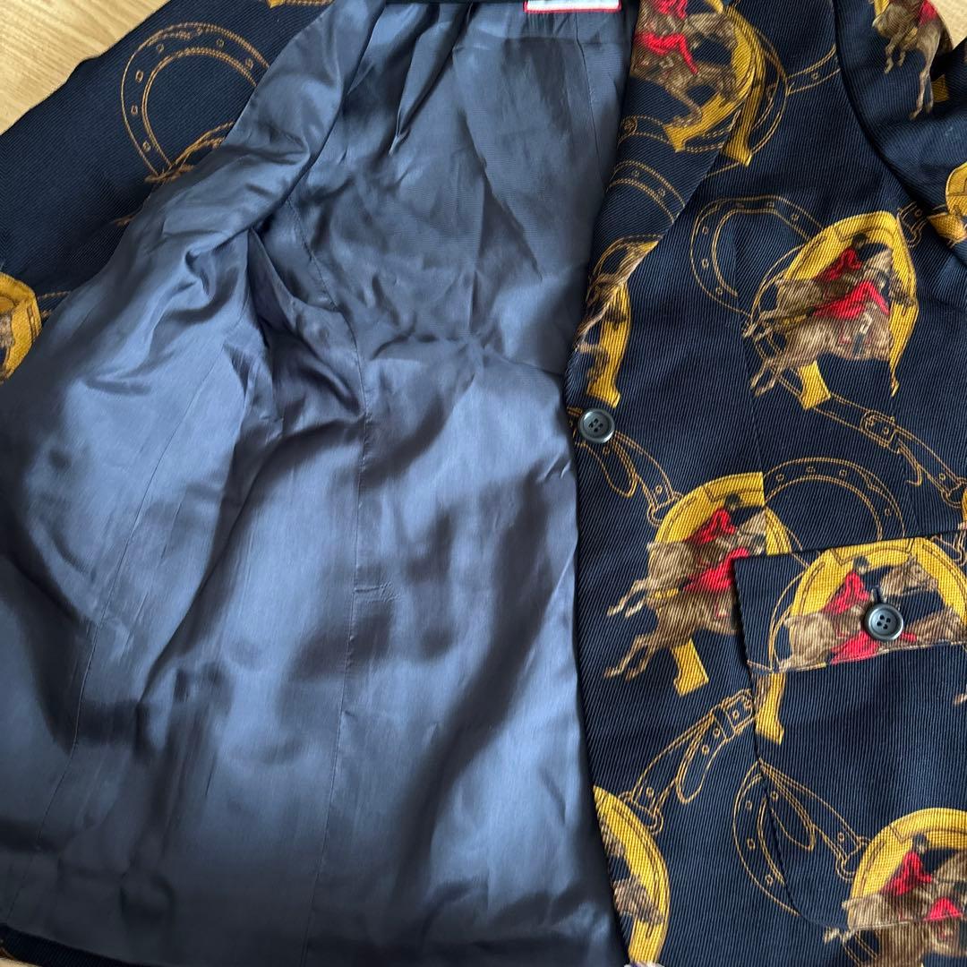 HERNO ヘルノ　ネイビー　馬　ホース　ジャケット　42