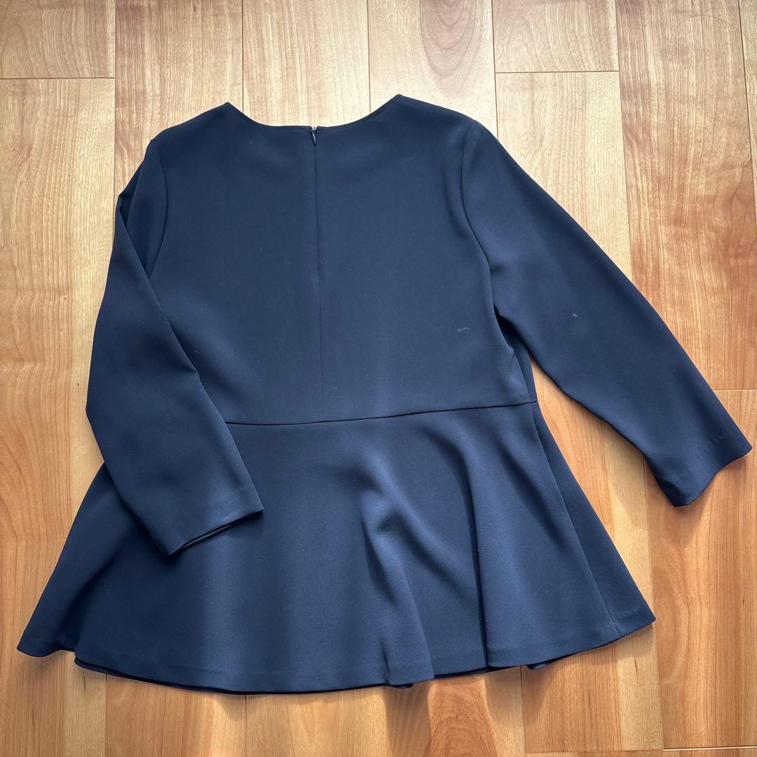 23区　トリアセダブルジョーゼットペプラムブラウス