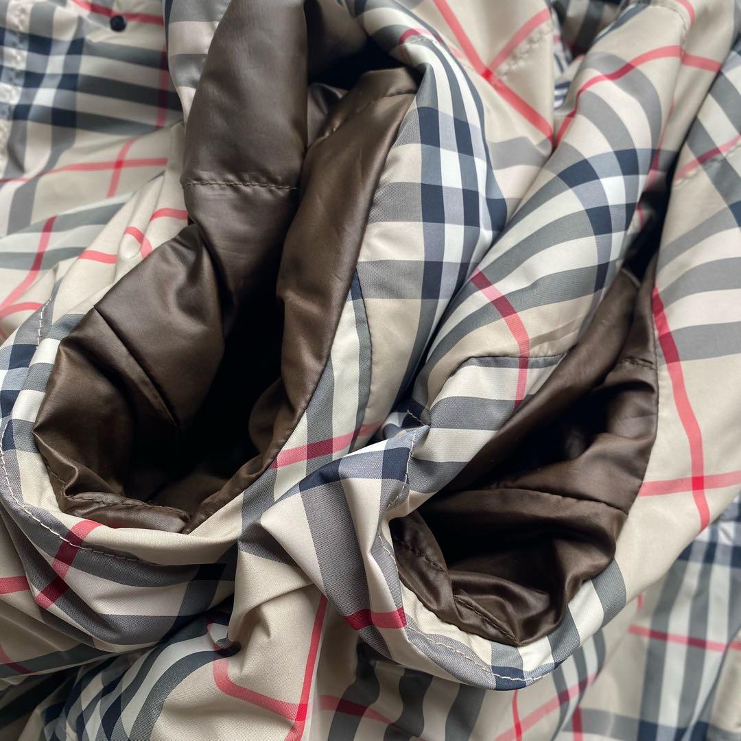 【絹玉虫/未使用級】バーバリーロンドン ダウンコート M ノバチェック