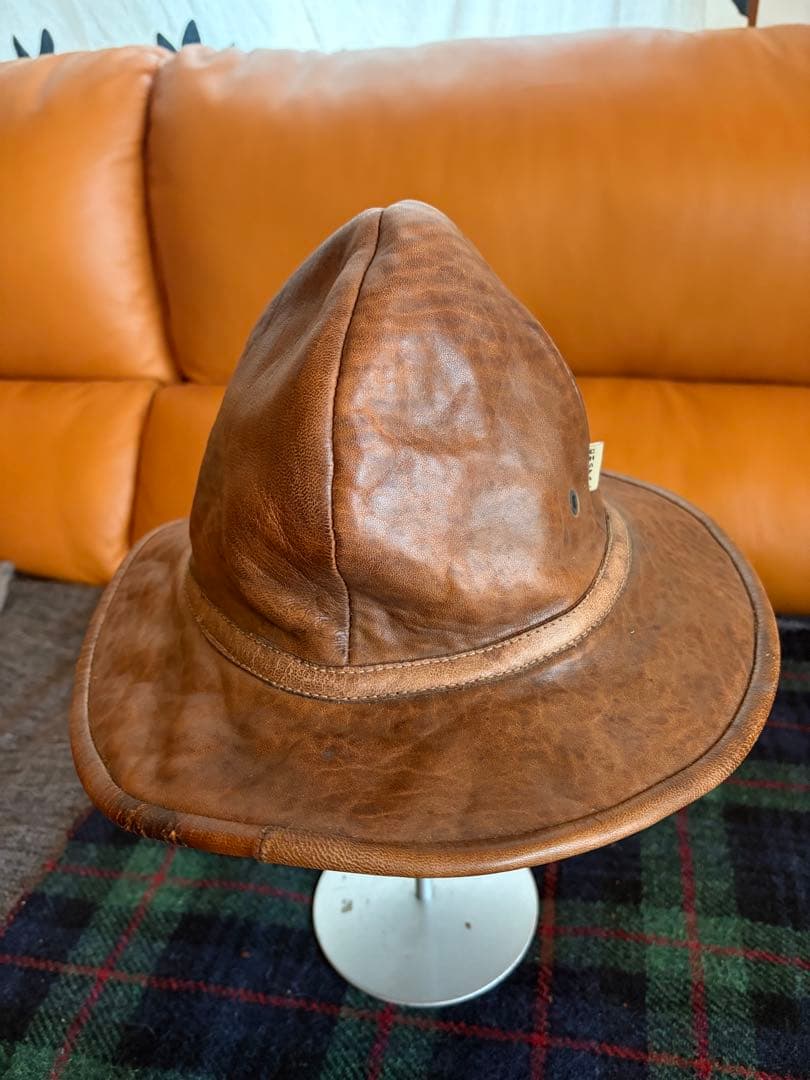 CHAPAL（シャパル）フランス製 ヴィンテージ レザーハット　難あり