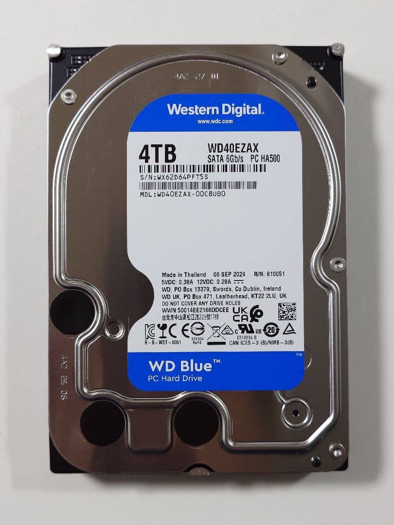 WD Blue 4TB ハードディスク