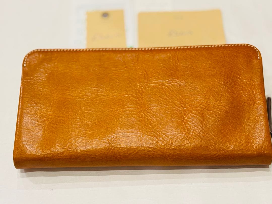 新品　ダコタ　長財布　トリコローレ　イタリア製牛革　通帳も入ります　マスタード