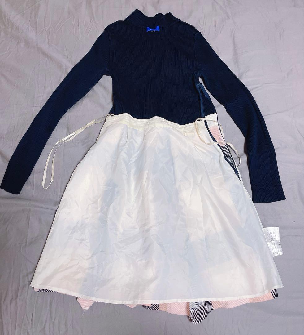 ブルーレーベル　クレストブリッジ ドッキングワンピース チェック柄ピンク38 M