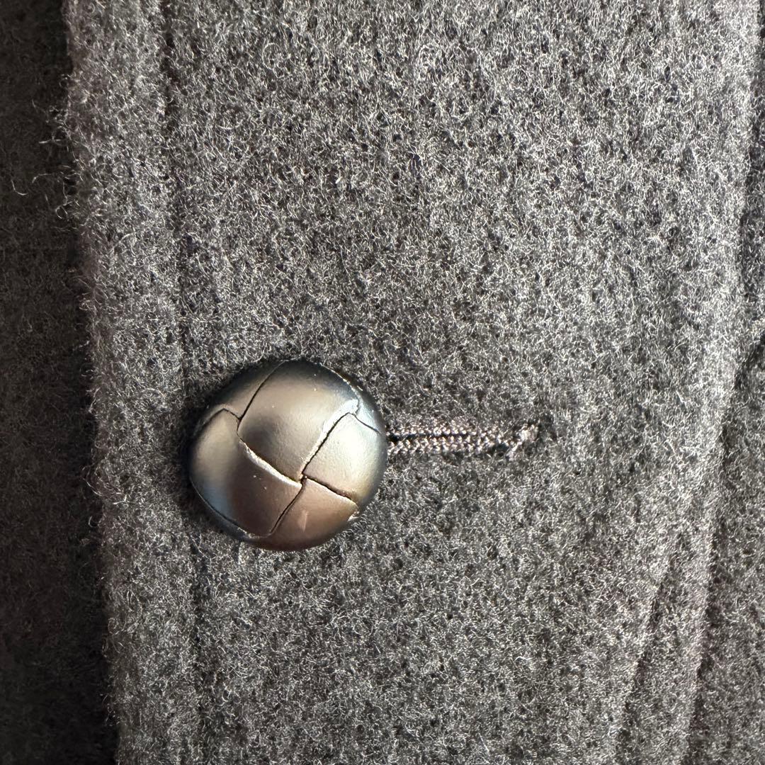 DANTON 【新品タグ付き】フード付きブラックウールコート 日本製 34