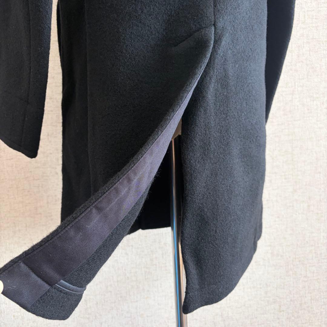 DANTON 【新品タグ付き】フード付きブラックウールコート 日本製 34