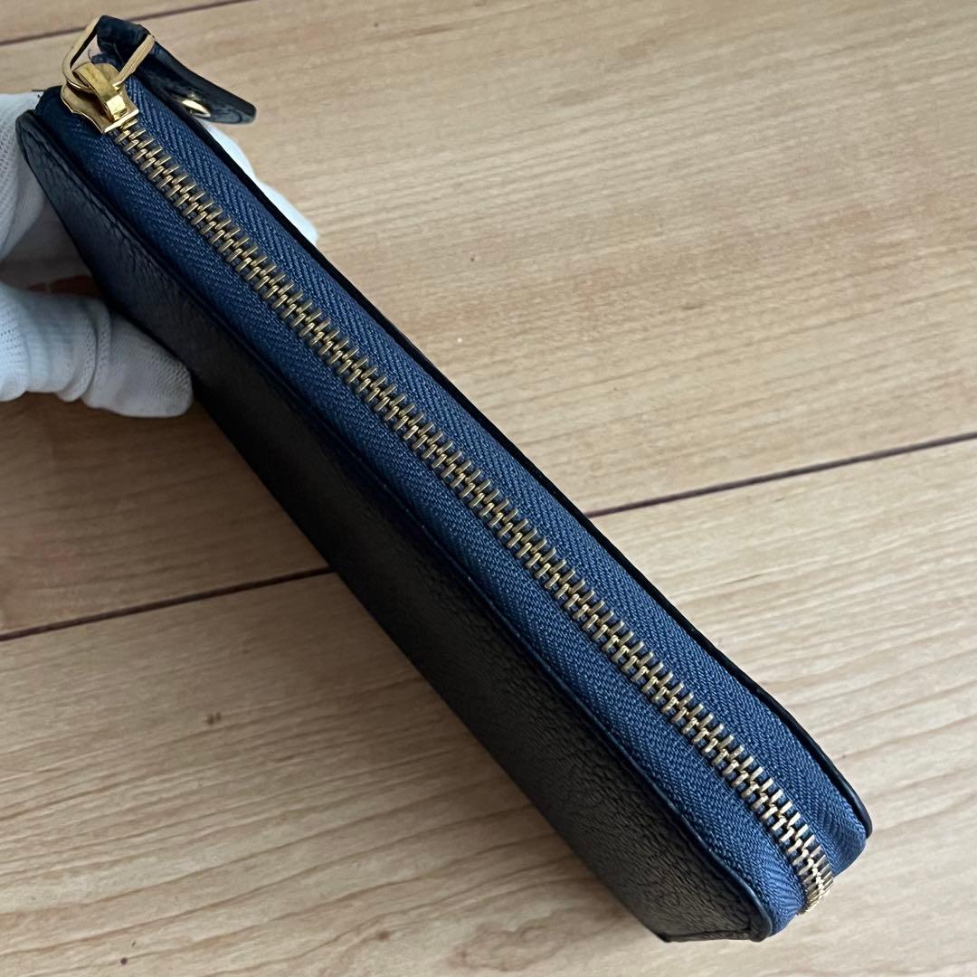 LOUISVUITTON ルイヴィトン 長財布 ブルー 青色 レザー ロゴ