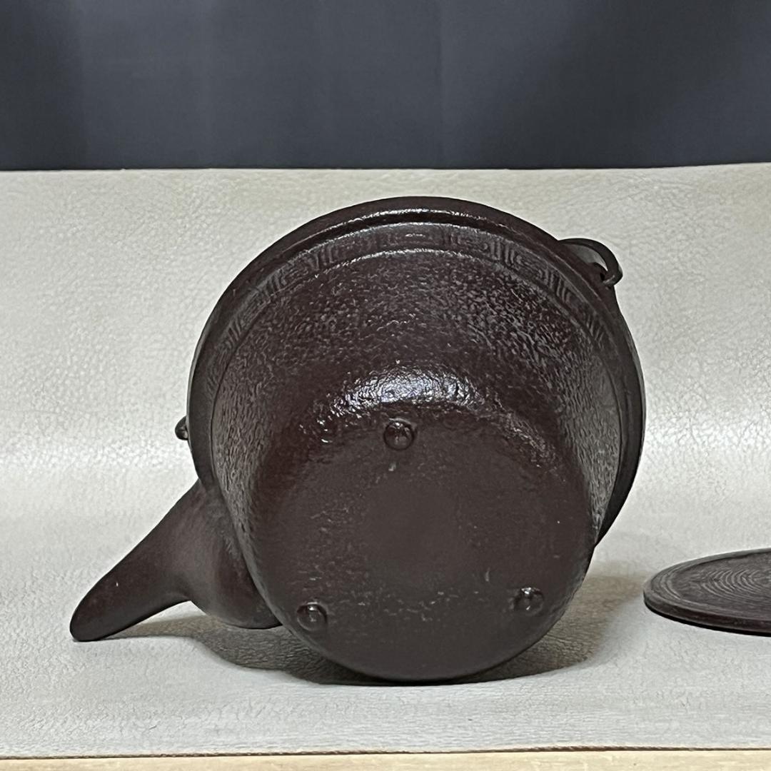 文映 銚子 共箱 瓢蒔絵 替蓋付 鉄製 燗鍋 酒次 酒器 【k3523】