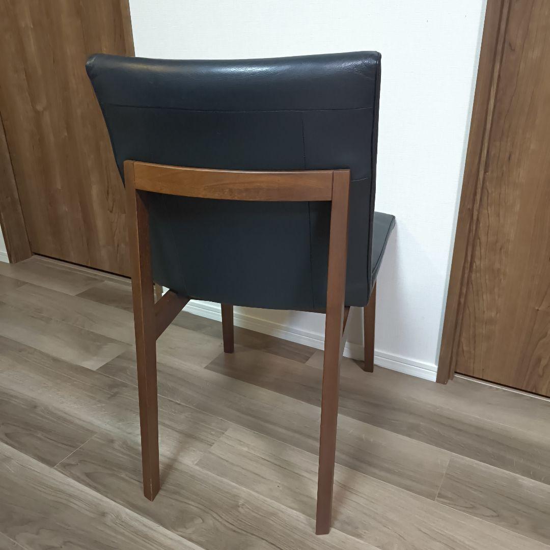 【ACTUSで購入】RELATEブラックレザーチェア　ウォルナット　2脚有り