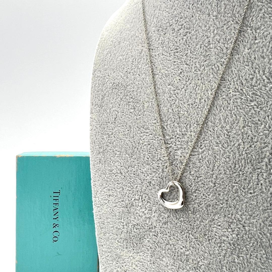 【美品】TIFFANYティファニー ネックレス オープンハート 16ミリサイズ