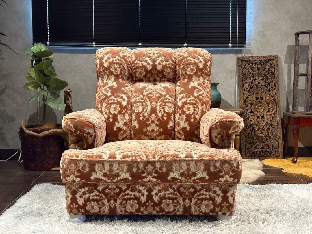 ソファ　ベロア　クラシック　金華山織　クラシカル　レッド　ヴィンテージ　IZ