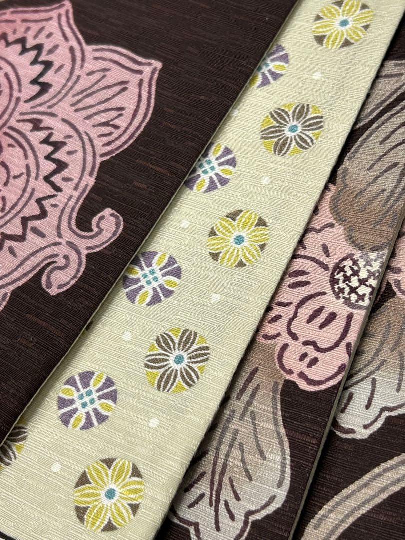 御専用となります。FVH-6 半幅帯【京wakka】更紗手帳　リバーシブル美品