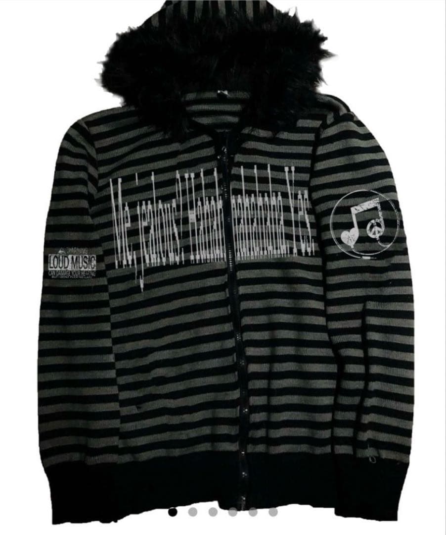 値下げ〇 PAIKI ストライプパーカー M