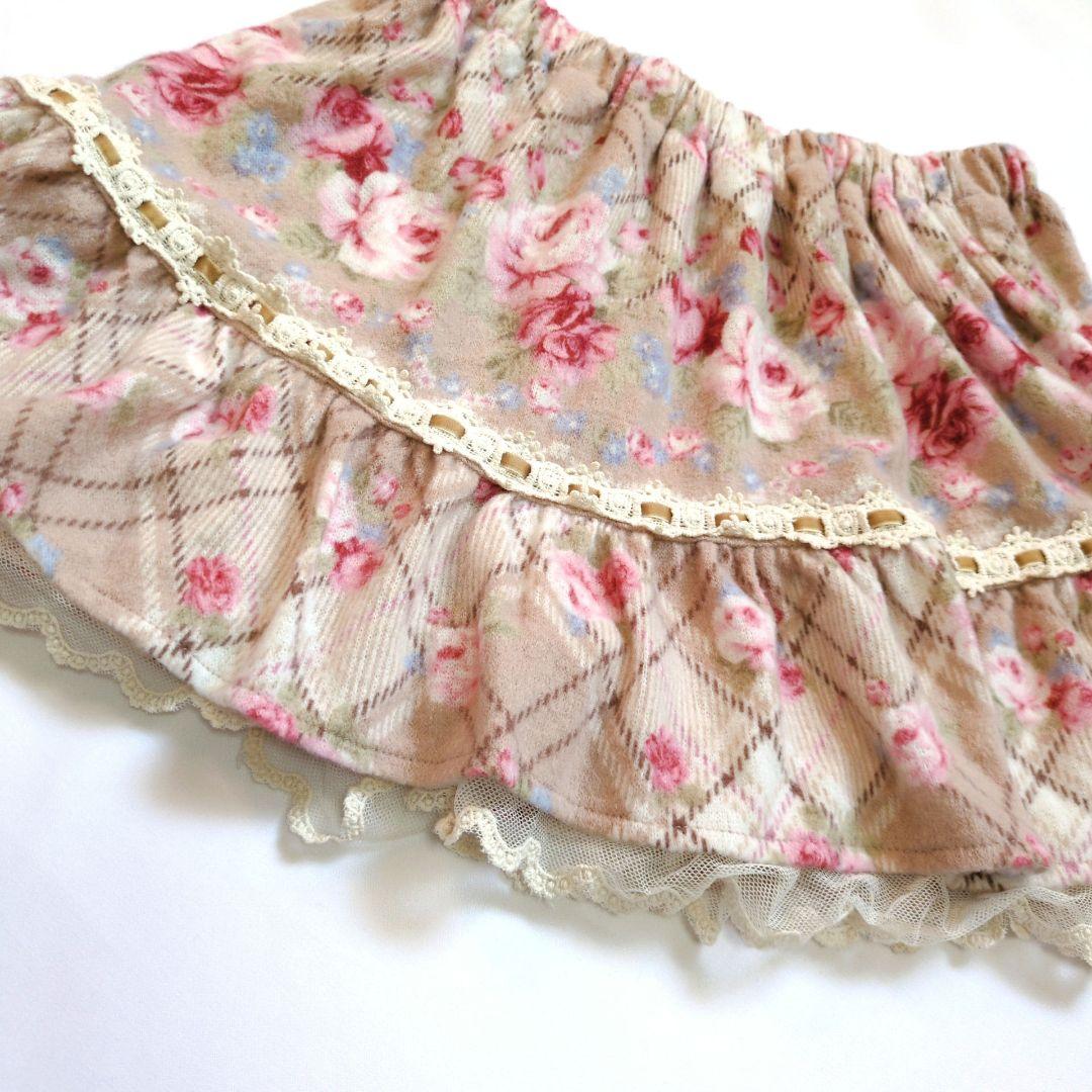 LIZ LISA/リズリサ スカパン ミニスカート 起毛 花柄 リボン