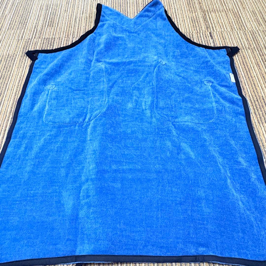 美品タグ付き　FEILER フェイラー　エプロン　ブルー　花柄　シェニール織