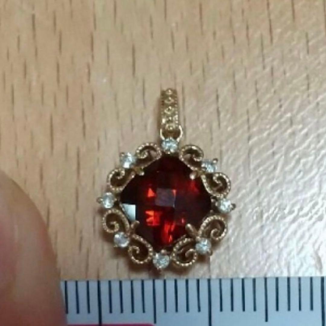 K18 カラーストーン　ダイヤ　ネックレストップ