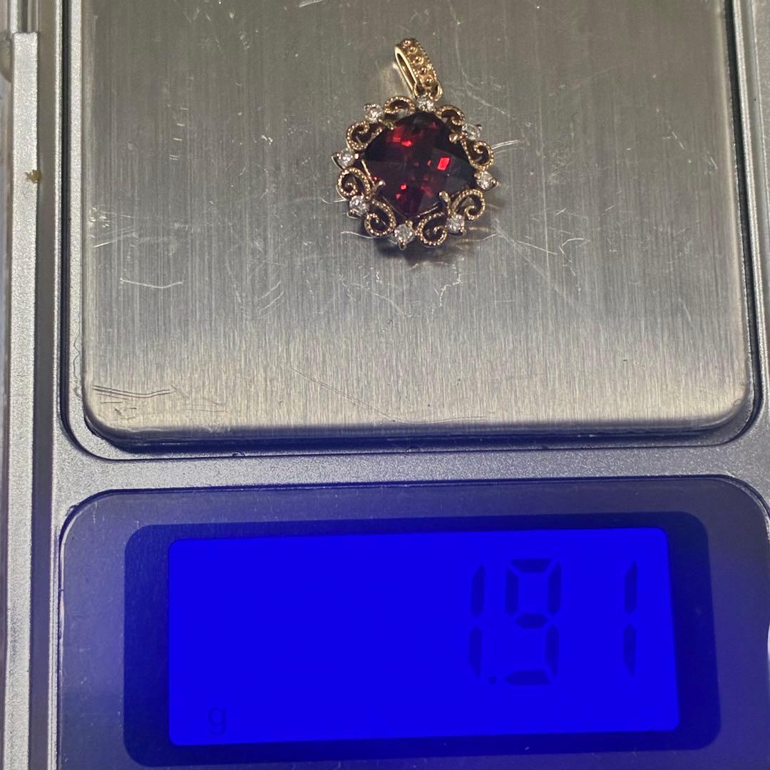 K18 カラーストーン　ダイヤ　ネックレストップ