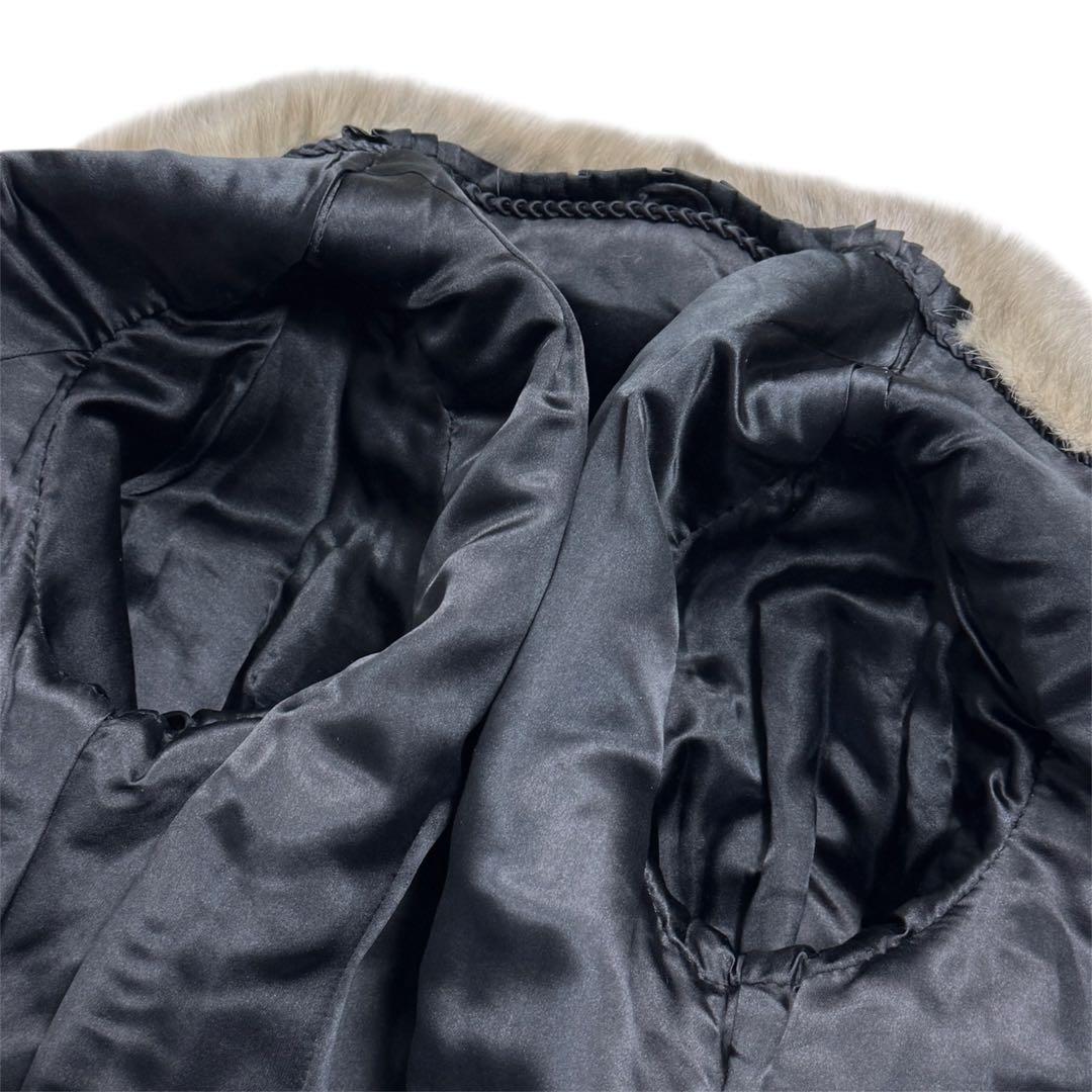 シルバーフォックス　サガフォックス　リアルファーコート　XLサイズ相当　さらさら