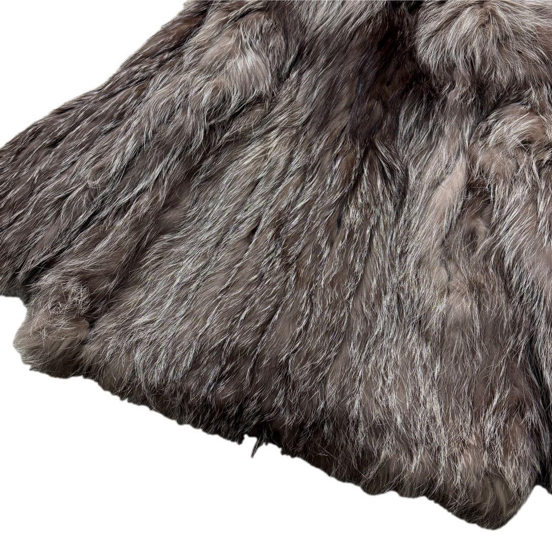 シルバーフォックス　サガフォックス　リアルファーコート　XLサイズ相当　さらさら