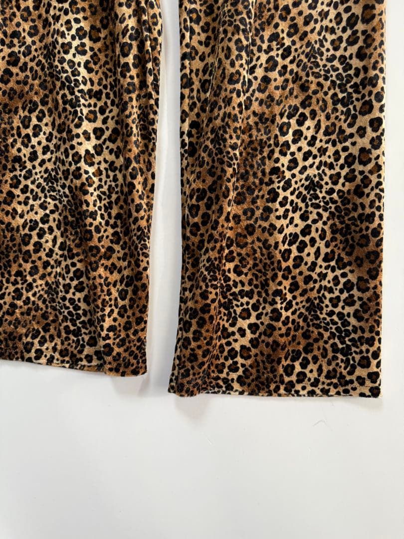 90s usa製 レオパード柄 ベロアパンツ hooked jantiques