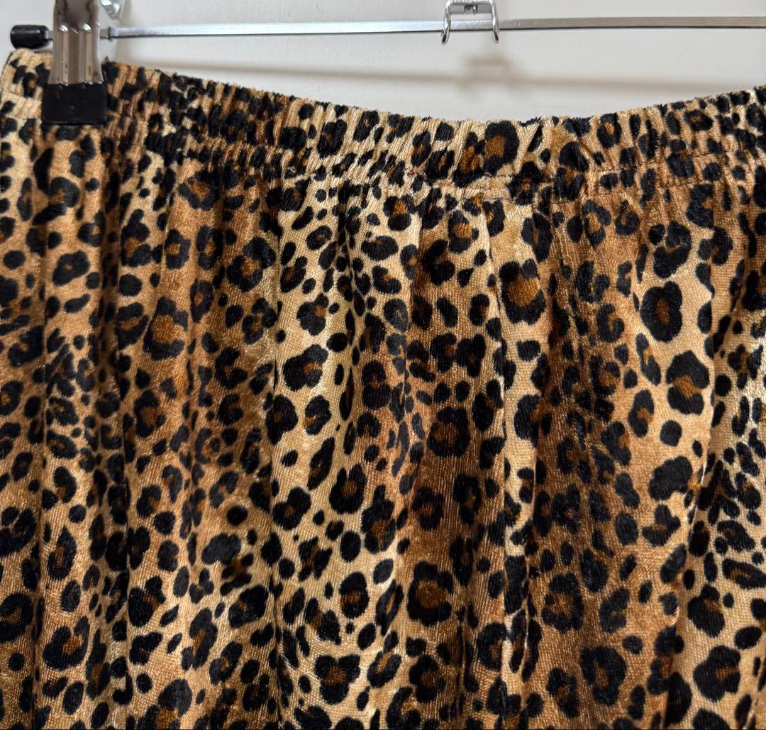 90s usa製 レオパード柄 ベロアパンツ hooked jantiques