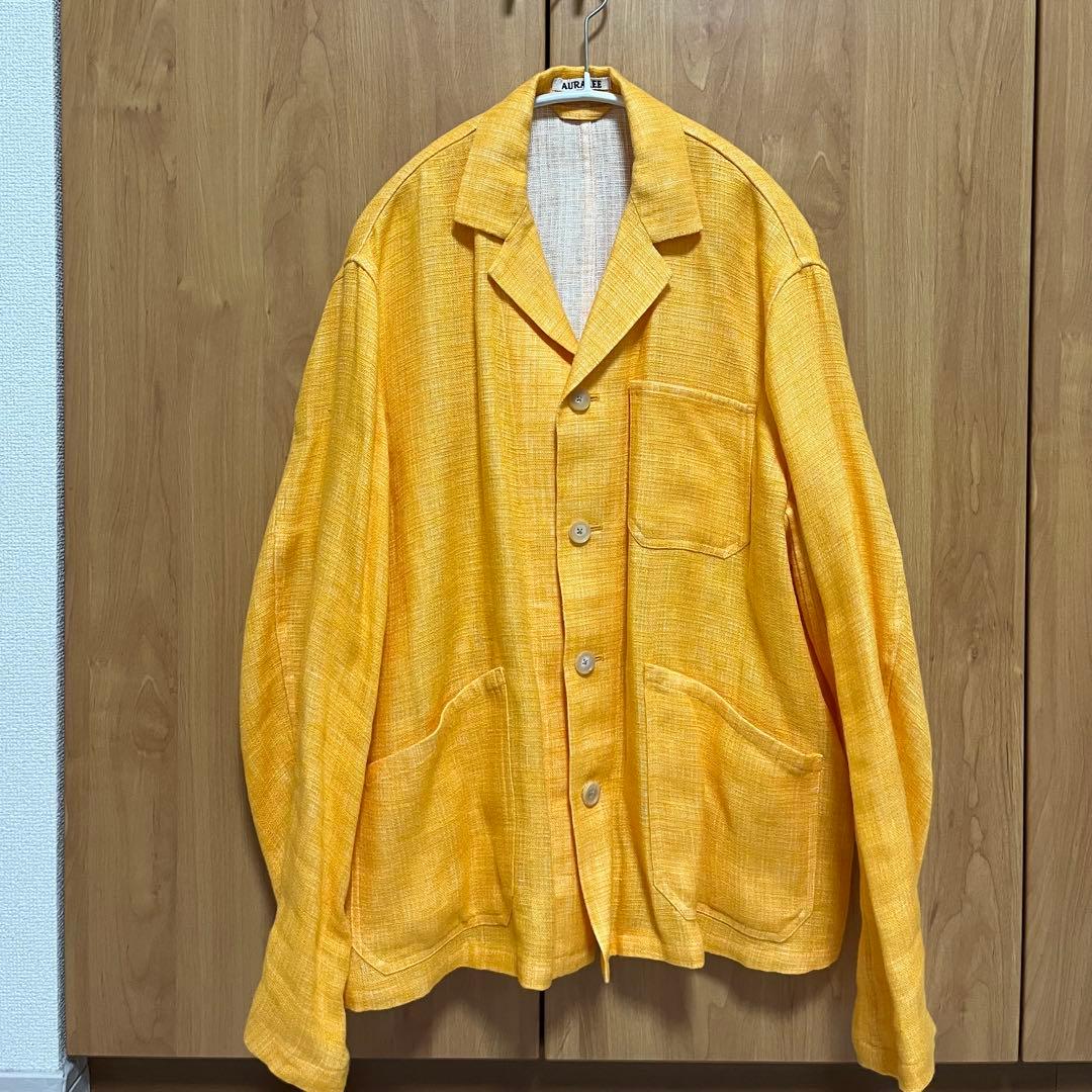 【美品】AURALEE Linen Double Face Blouzon