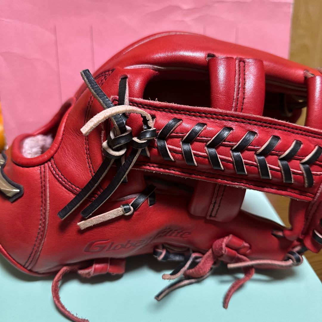 グローブエリート 赤 軟式野球グローブ