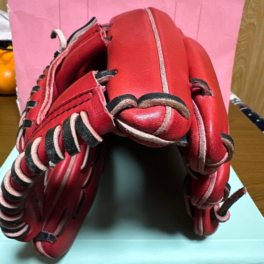 グローブエリート 赤 軟式野球グローブ