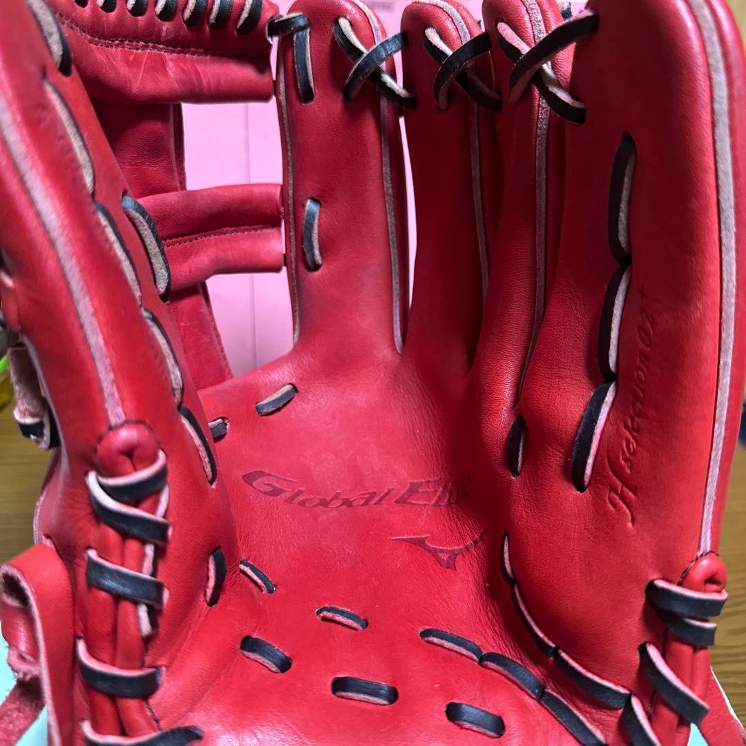 グローブエリート 赤 軟式野球グローブ