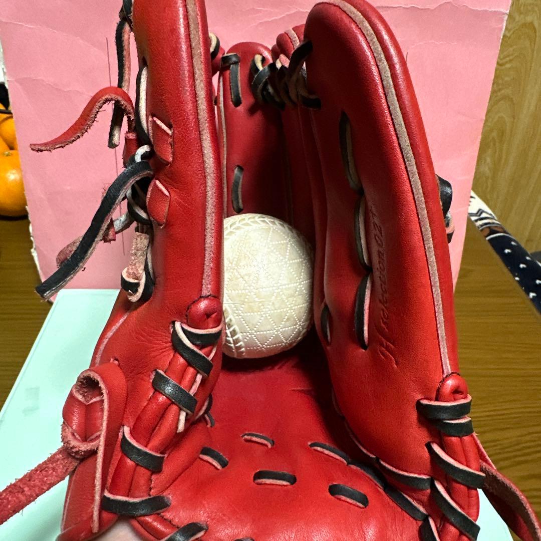 グローブエリート 赤 軟式野球グローブ