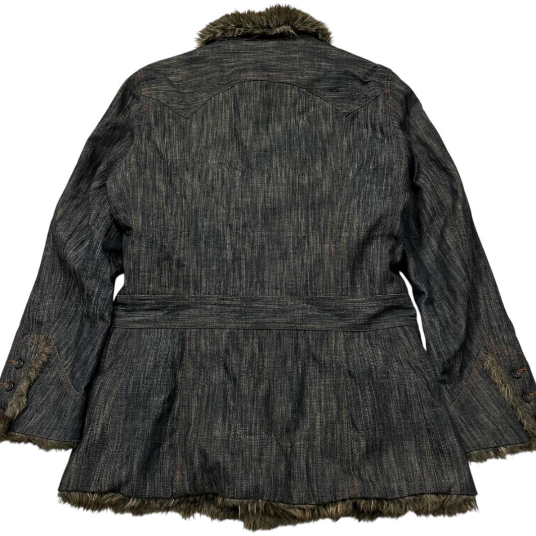 3720 極美品 ニコルクラブフォーメン デニムジャケット ファー裏地 Lサイズ